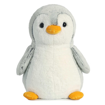 Aurora® Playful Pompom Penguin™ Stuffed Animal - Vibrant Companions for Warm Cuddles - Perfect for Adults, Kids, and Birthdays - Gray 11 Inches