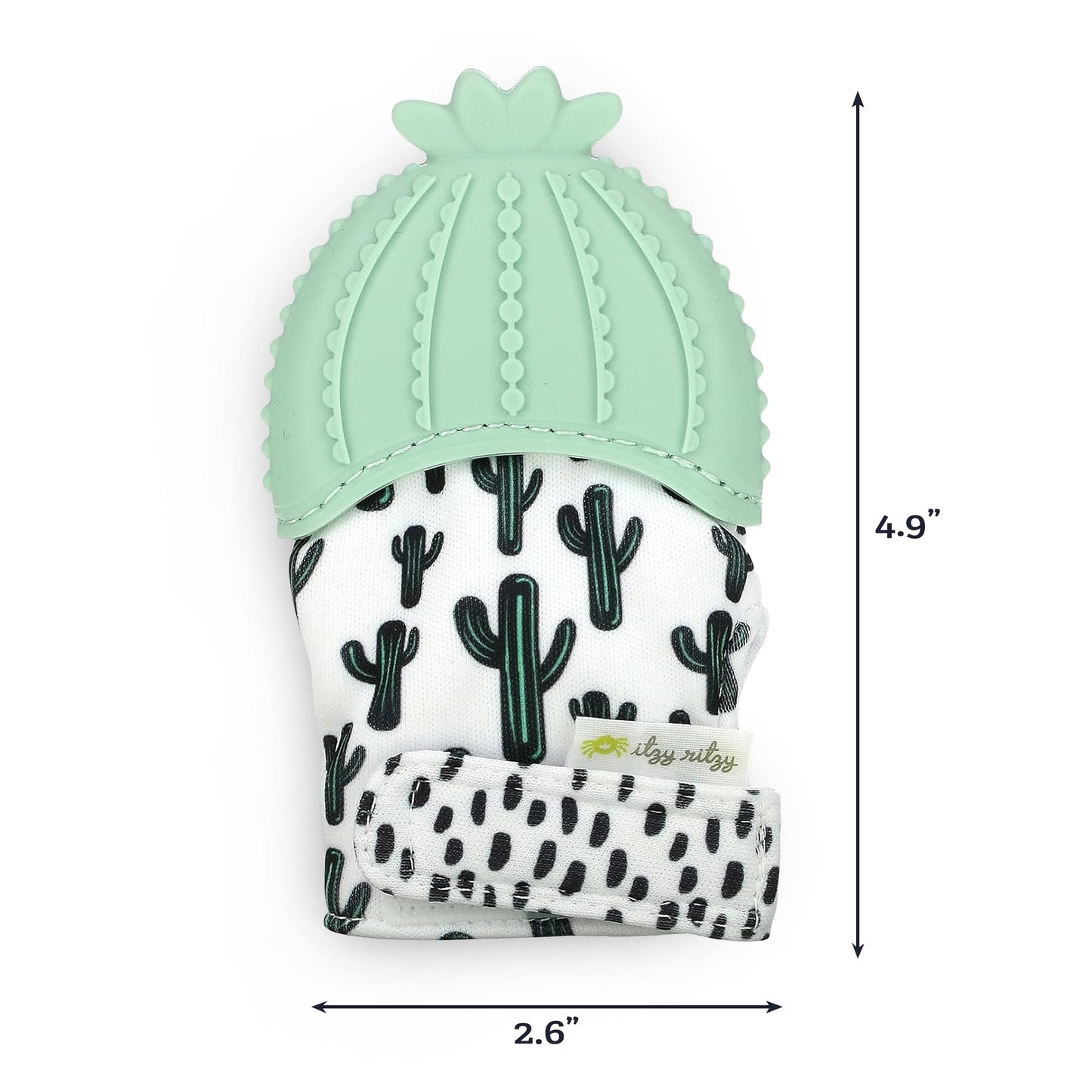 Itzy Ritzy Silicone Teething Mitt - Soothing Infant Teething Mitten with Adjustable Strap, Crinkle Sound & Textured Silicone to Soothe Sore & Swollen