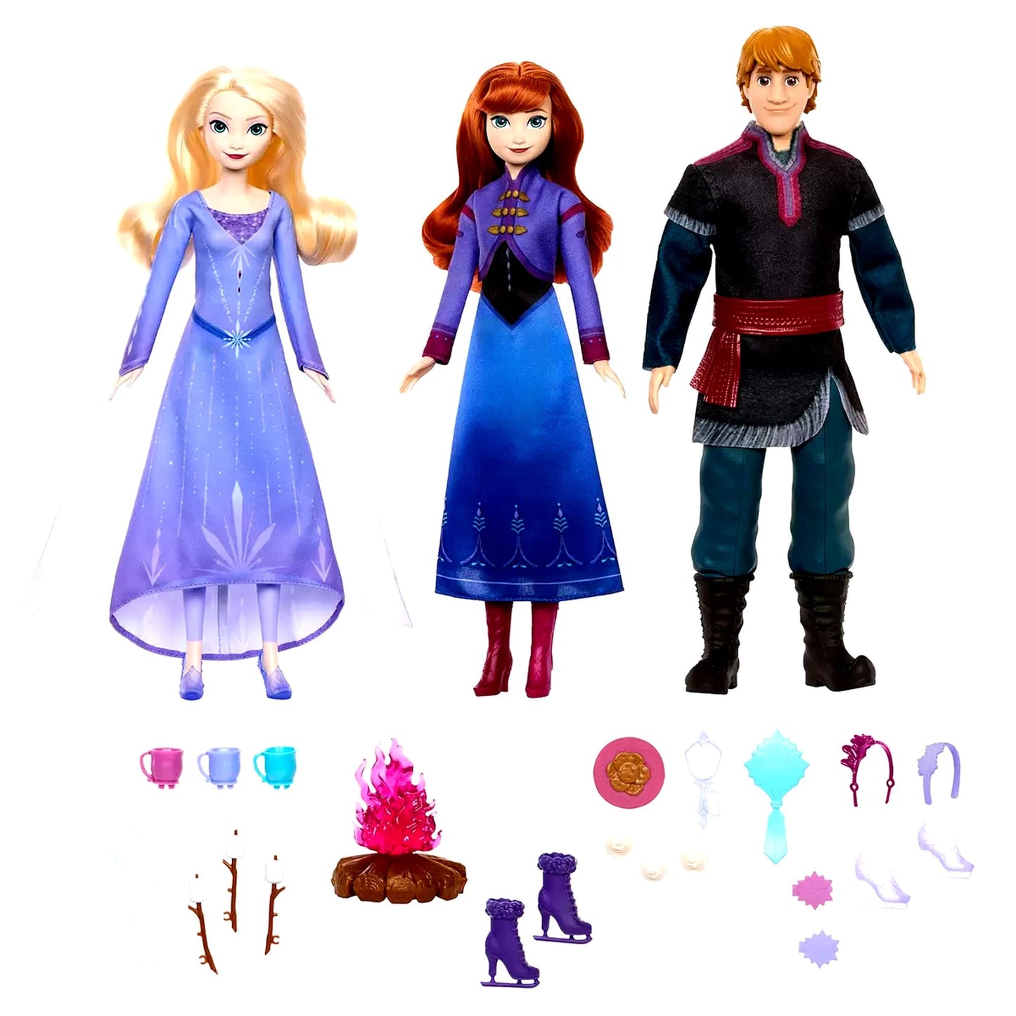 Frozen Ice Skating Adventure Set - Anna, Elsa and Kristoff celebrate the season with Ice Skating, Adventures and Joy Around the Fire.
