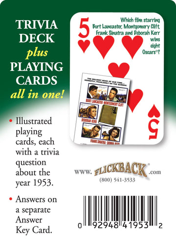 Flickback 1953 Trivia Playing Cards: Great 70th Birthday