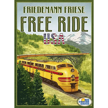 Rio Grande Games: Free Ride USA - Railroad Development Strategy Board Game, 1950s America Themed Train Game, Connect Cities, Ages 14+, 1-5 Players