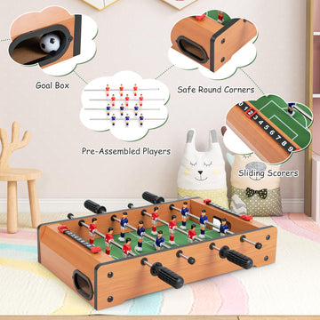 Goplus Foosball Table, 20 Inch Mini Tabletop Soccer Table with 2 Balls, Score Keepers, Portable Football Table for Kids, Family Night, Game Rooms