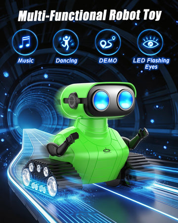 AisayGoo RC Robot Toy for Kids,Remote Control Robot with LED Eyes,Auto-Demo,Smart Voice,Singing and Dancing,Rechargeable Toys for Boys Girls,Ideal