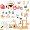 Beupy Cat Figures Playset Toy 40 Pack Pet Pretend Play Toys Realistic Cat Figurines Toys Plastic Cat Care Role Play Educational Learning Playset Home