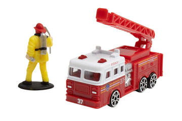 Daron FDNY Deluxe 11-Piece Playset of Die-Cast Metal and Plastic Vehicles, Aircraft, Figures, and Accessories Toy and Collectible Gift Pack for Ages