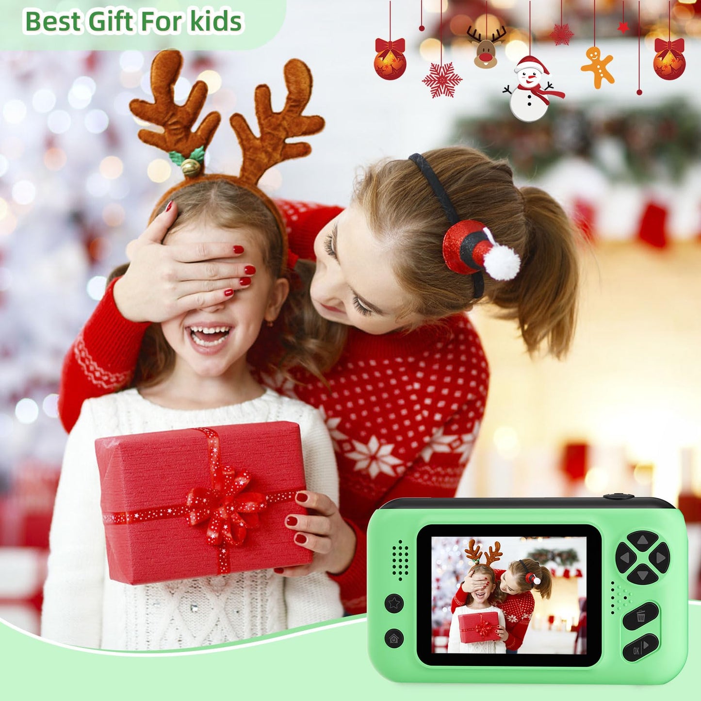 Makolle Kids Camera, Birthday Gifts for Boys and Girls Age 3-8, Green