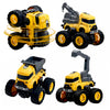 Construction Truck Toys for Boys - 4 Pack Excavator, Mixer, Crane, Dump Trucks Push and Go Friction Powered Cars Monster Trucks Toy for Kids Birthday