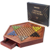 VAMSLOVE Chinese Checkers 15" Large Upgraded Version Wooden Game Board, 16mm 60+12 Colorful Glass Marbles, Easy Grasping for Adults and Kids