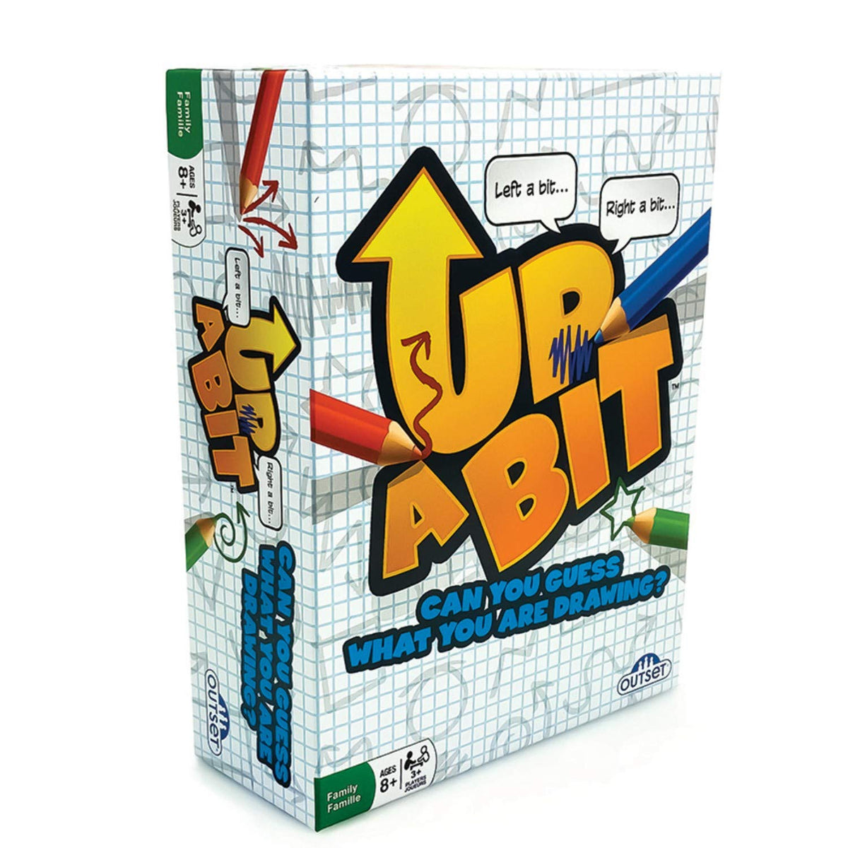 Outset Media Up a Bit Drawing Card Game - Describe an Object to Draw and Guess - Family Guessing Game Ages 8+ - Contains 100 Objects Cards, 250 Double