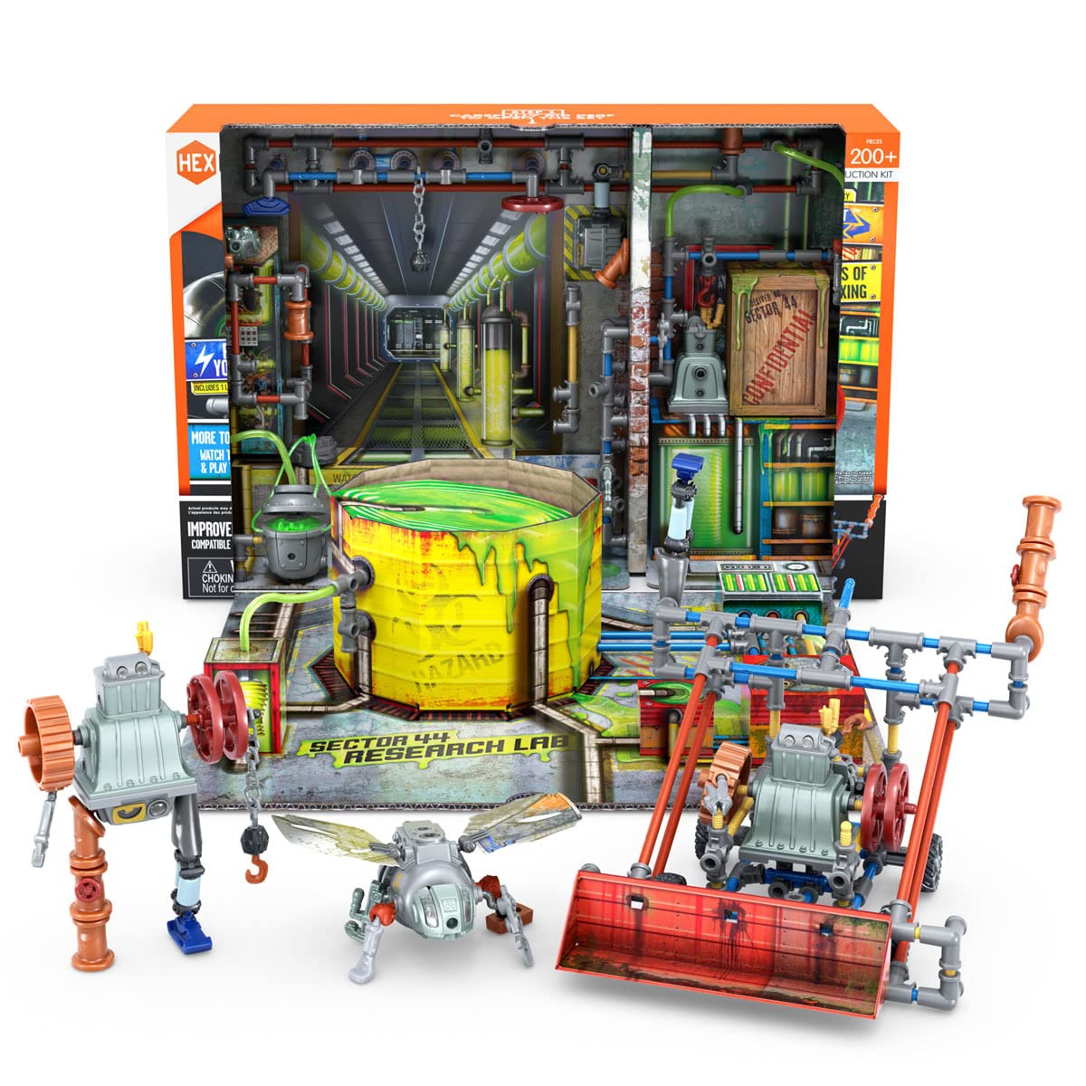 HEXBUG JUNKBOTS Small Factory Habitat Power Sub Station, Surprise Toy Playset, Build and LOL with Boys and Girls, Toys for Kids, 200+ Pieces of Action
