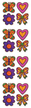 Jillson Roberts Prismatic Stickers, Mini Fun Shapes for Girls, 12-Count (S7255)