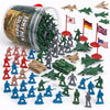 Liberty Imports Army Men Toy Soldiers Playset Bucket - WWII Action Figures with Military Vehicles, Accessories & Flags - Kids Imaginative Battle Toy