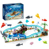 Roller Coaster Set, Ocean Roller Coaster Building Toy Set Explorer Ship, Deep Sea Boat Creatures, Sea Animal Toys Gifts for 6+ Year Old