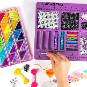 Fashion Angels 10,000+ Bead Bracelet Making Kit (12580), Includes Bead Tray and Keeper Case, Alphabet Beads, Screen-Free Activity, Includes