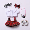Clothes for Dolls Lu bubu Accessories, Kawaii Outfit Skirt Set 6 Pieces Suitable for 17cm Doll, Stylish Doll Clothing Set Replacement Blue (No Doll)