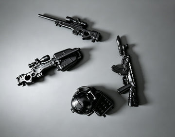 6 Set Building Weapons Pack for Minifigures, Army Assortment Pack, Compatible with Lego Parts and Pieces