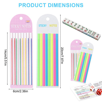 Geyynow 1600 PCS Mahjong Highlighter Strips, Mahjong Line Finder Highlighter Taps Accessories, Transparent Sticky Card Markers Reusable & No Adhesive