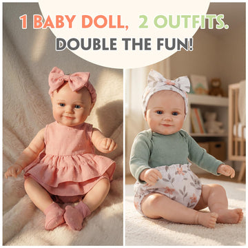 Reborn Baby Dolls with Two Clothing Sets - 20 Inch Realistic Baby Doll boy, Cute Vinyl Body Real Life Baby dolls, Newborn Lifelike Baby Doll with