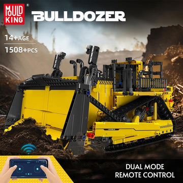 Mould King Bulldozer Technique Building Set, App-Controlled 2.4G RC Bulldozer Truck Construction Vehicle Toys with Engines, DIY Engineering Model Sets