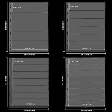 Stamp Collection Inserts - Collector Stamp Album 12 Sheets with 4 Mixed Sizes Single Side for Stamp Collection Binder Kit IS02MX112