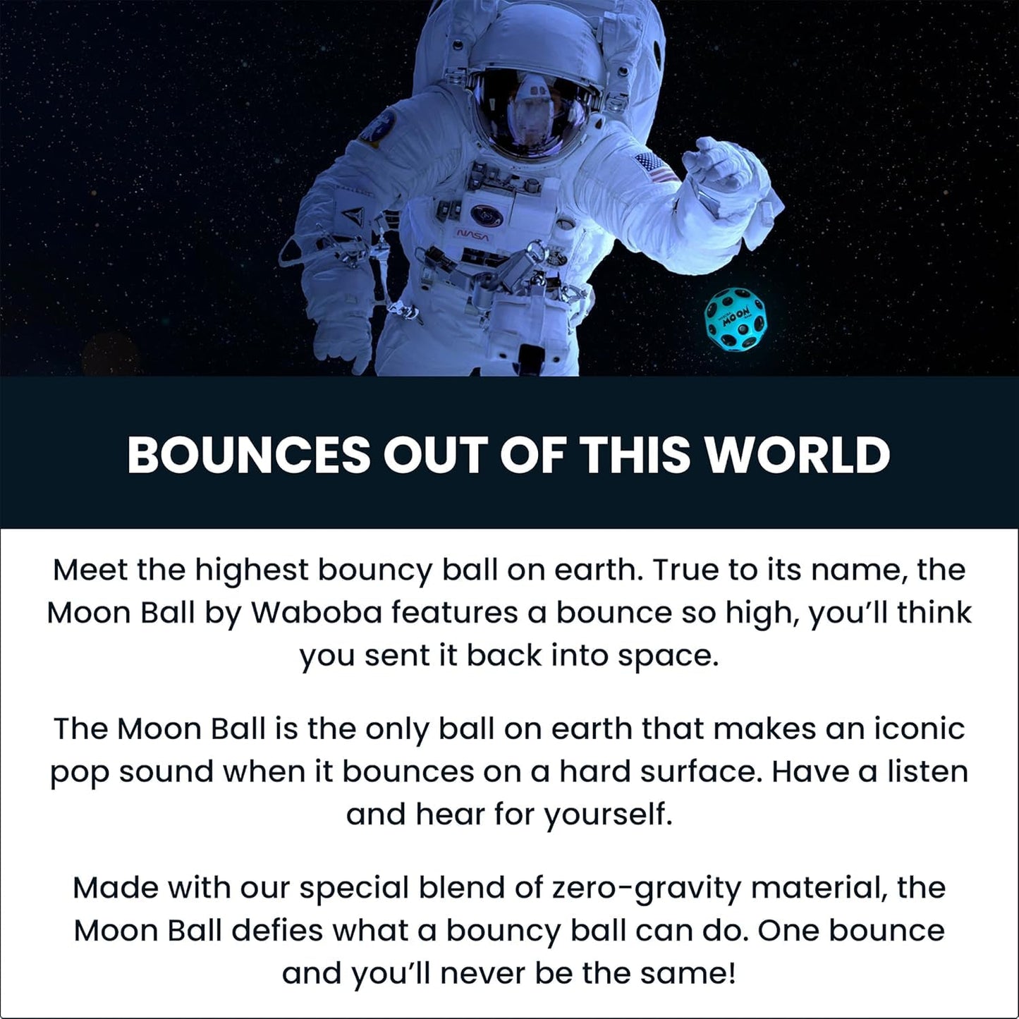 Waboba The Original Moon Ball, Teal, Hyper Bouncy