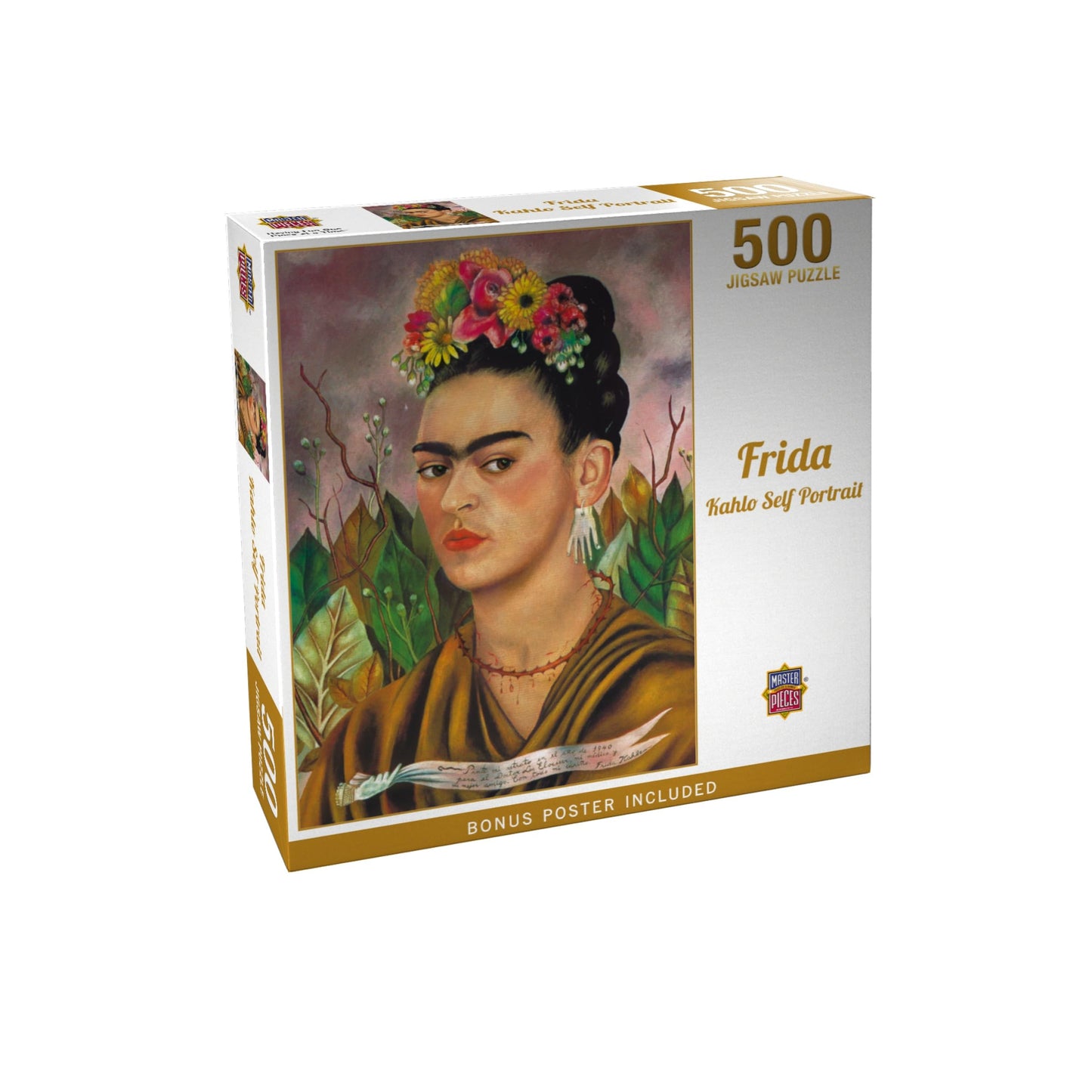 Masterpieces 500 Piece Jigsaw Puzzle for Adults and Families - Frida Kahlo Self Portrait - 19.25"x26.63"