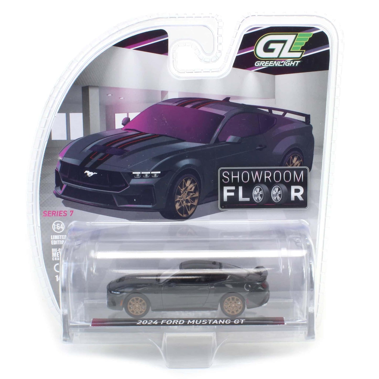 Truck 1/64 2024 Mustang GT in Dark Matter Gray Showroom Floor Series 7 68070-B