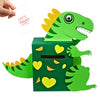 4E's Novelty DIY Dinosaur Valentines Card Box Craft Kit - Makes 1 Valentines Day Crafts for Kids, Valentine Mailbox for Classroom Exchange Party