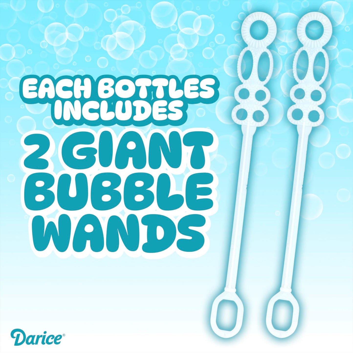 Darice 2 Pack 128oz Bubble Solution Refill for Bubble Machines & Blowers - Easter, Weddings, Birthdays, Outdoor - 4 Big Bubble Wands Included