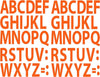 A-Z Alphabet Letters Stickers Vinyl Decals (X2 Sets) Choose Size (V594 Myriad Orange) (10")