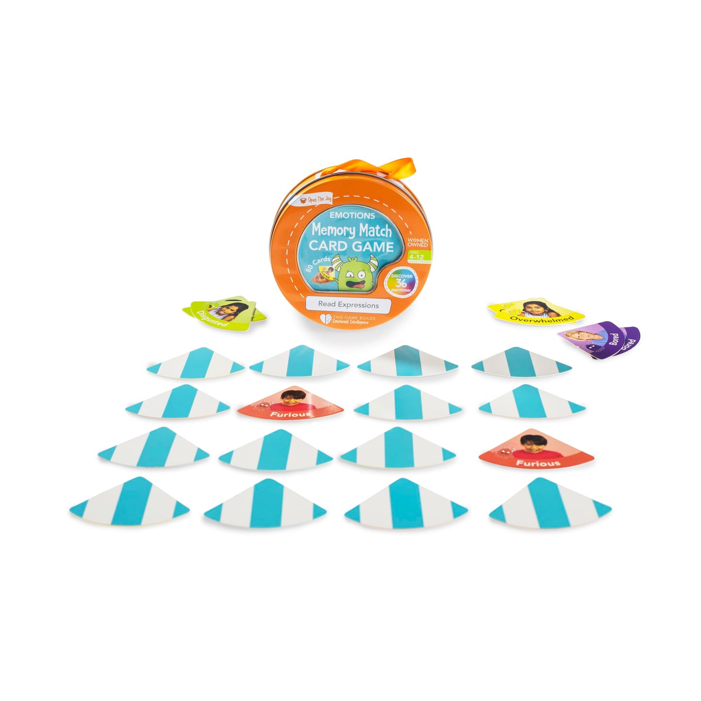 Open The Joy Emotions Memory Match Game - Kids SEL Card Game Tin