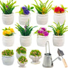 SAMCAMI Miniature Dollhouse Accessories, Mini Plants for 1 12 Scale Dollhouse, Miniature Fairy Garden Accessories, 14 Pieces (No.1)