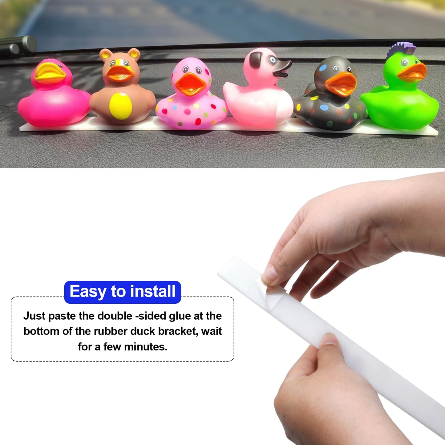 1 Duck Holder for Jeep Dashboard with Rubber and Plastic Duck Plugs, Disposable Capable of Holding up to 6 Ducks, Ideal for Displaying Jeep-Themed