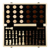 LEAP Wooden Chess and Checker Sets - 15" Walnut & Maple Folding Chess Board with 2 Extra Queens | Chess Board Set | Wooden Chess Sets for Adults