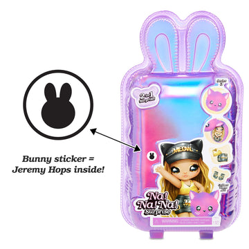 MGA Entertainment Na! Na! Na! Surprise 2-in-1 Fashion Doll and -Plush Purse Series 3 - Jeremy Hops , Black