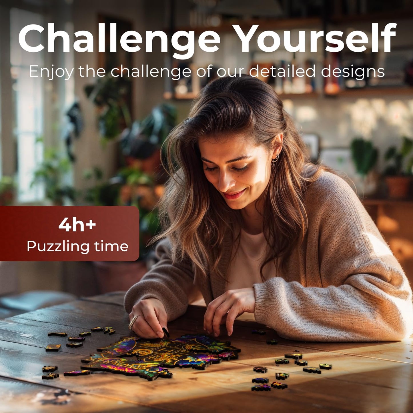 CRAFTHUB Harry Potter Puzzle - Hogwarts Crest - Fine Oddities - A3 Size - Wooden Jigsaw Puzzles for Adults - 201 Unique Shaped Pieces - Officially