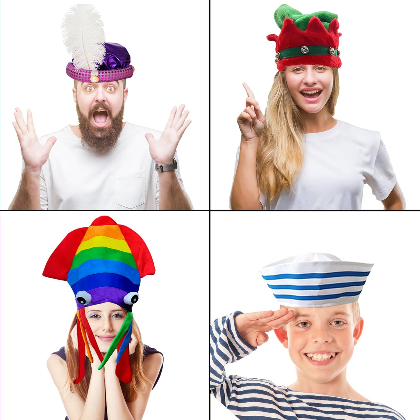 POPCIEL 12 Assorted Funny Hats Crazy Party Hat Photo Booth Props for Adult