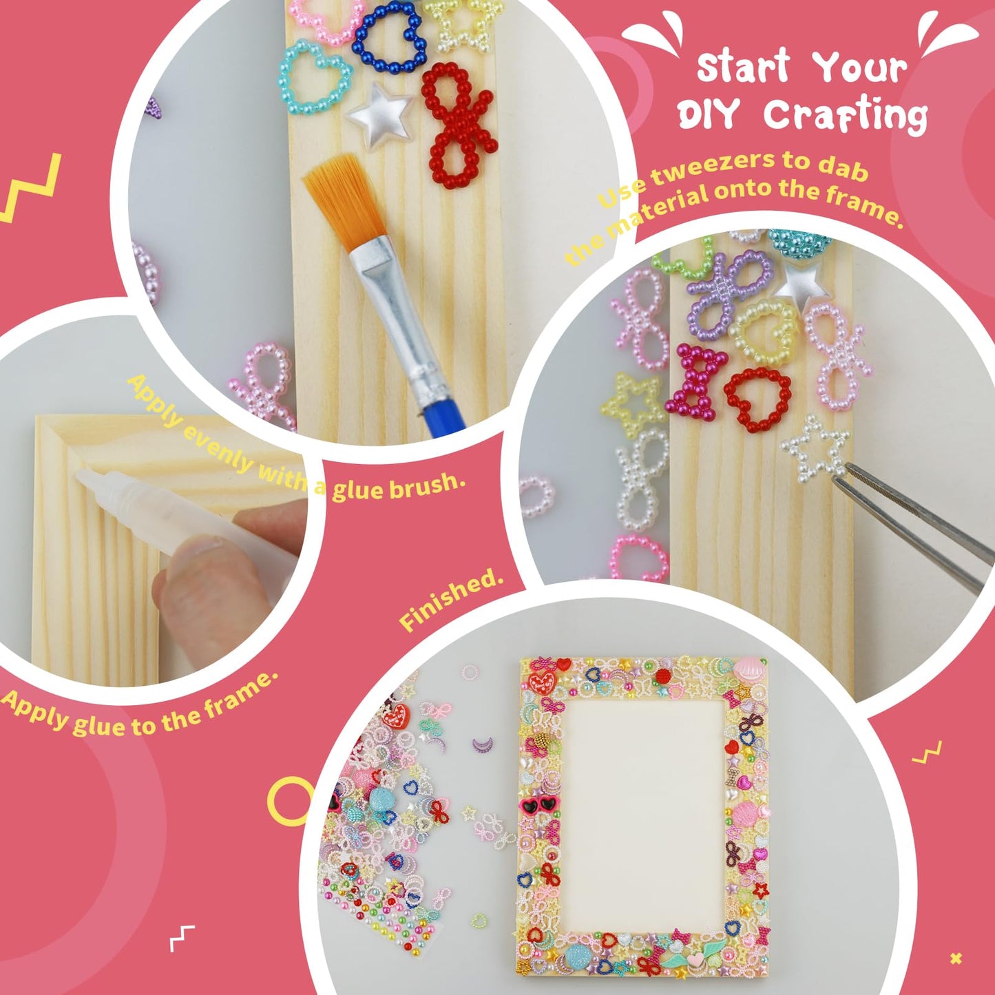 LEJITEKK DIY Picture Frame Craft Kit for Kids - Crafts for Girls 8-12, Tween Girls Gifts 10-12, Mosaic Kids Arts and Crafts Ages 6-8
