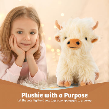 Marysun Microwavable Highland Cow Stuffed Animal - Weighted Stuffed Animal Plush, Heating Pad, Cozy Gift for Girls|Women|Kids|Elderly People, 9.8in