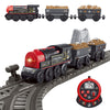 Motorized Train for Wooden Track, Remote Control Train with Magnetic Connection, Battery Operated Locomotive Trains for Toddlers, Compatible