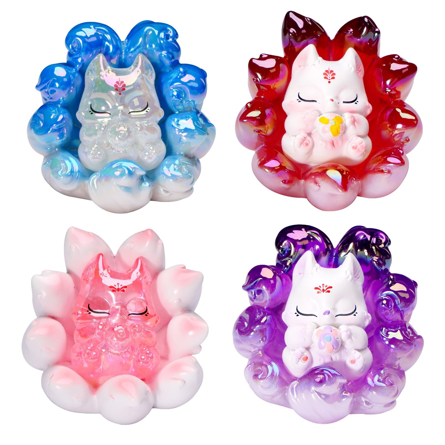 Zaleny Nine-Tailed Fox Blind Box Figures Random Design Mystery Box Surprise Toys Collectible Toys Home Decorations
