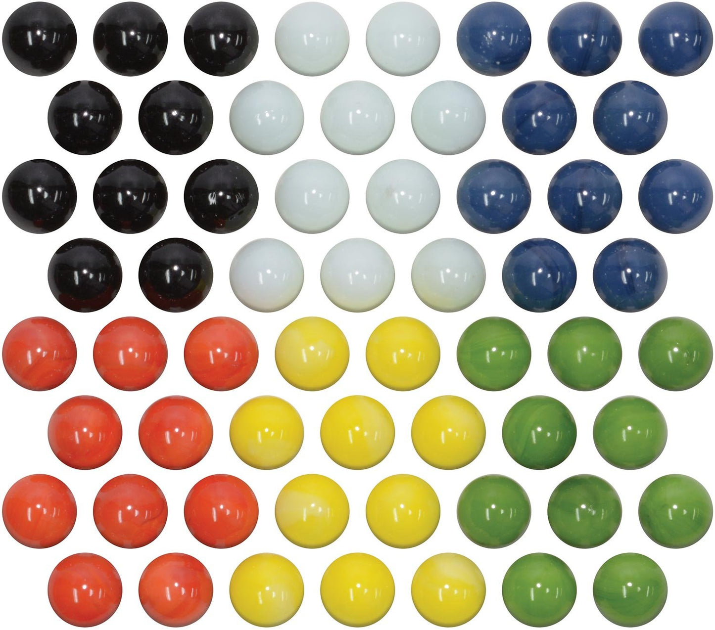 Marbles for Chinese Checkers, 60 pc, 10 each of 6 colors - Made in USA.