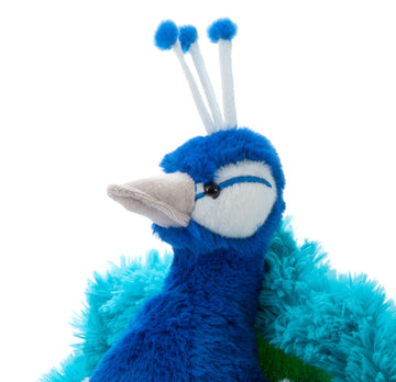The Petting Zoo Peacock Stuffed Animal Plushie, Gifts for Kids, Wild Onez Zoo Animals, Peacock Plush Toy 12 inches