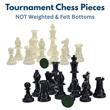 WE Games Plastic Staunton Tournament Chess Pieces in Black and Cream - 3.75 in King