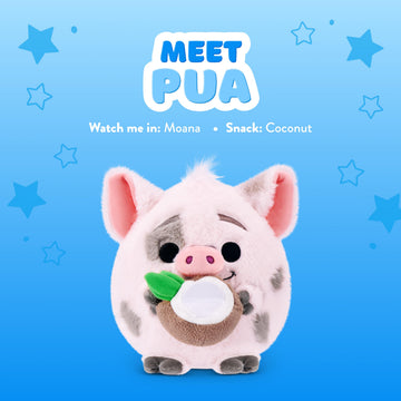 Snackles Disney 8-Inch Plush Toy (Pua & Coconut) by ZURU - Ultra-Soft Stuffed Animal with Snack Accessory, Collectible Cuddly Plush for Kids, Tweens