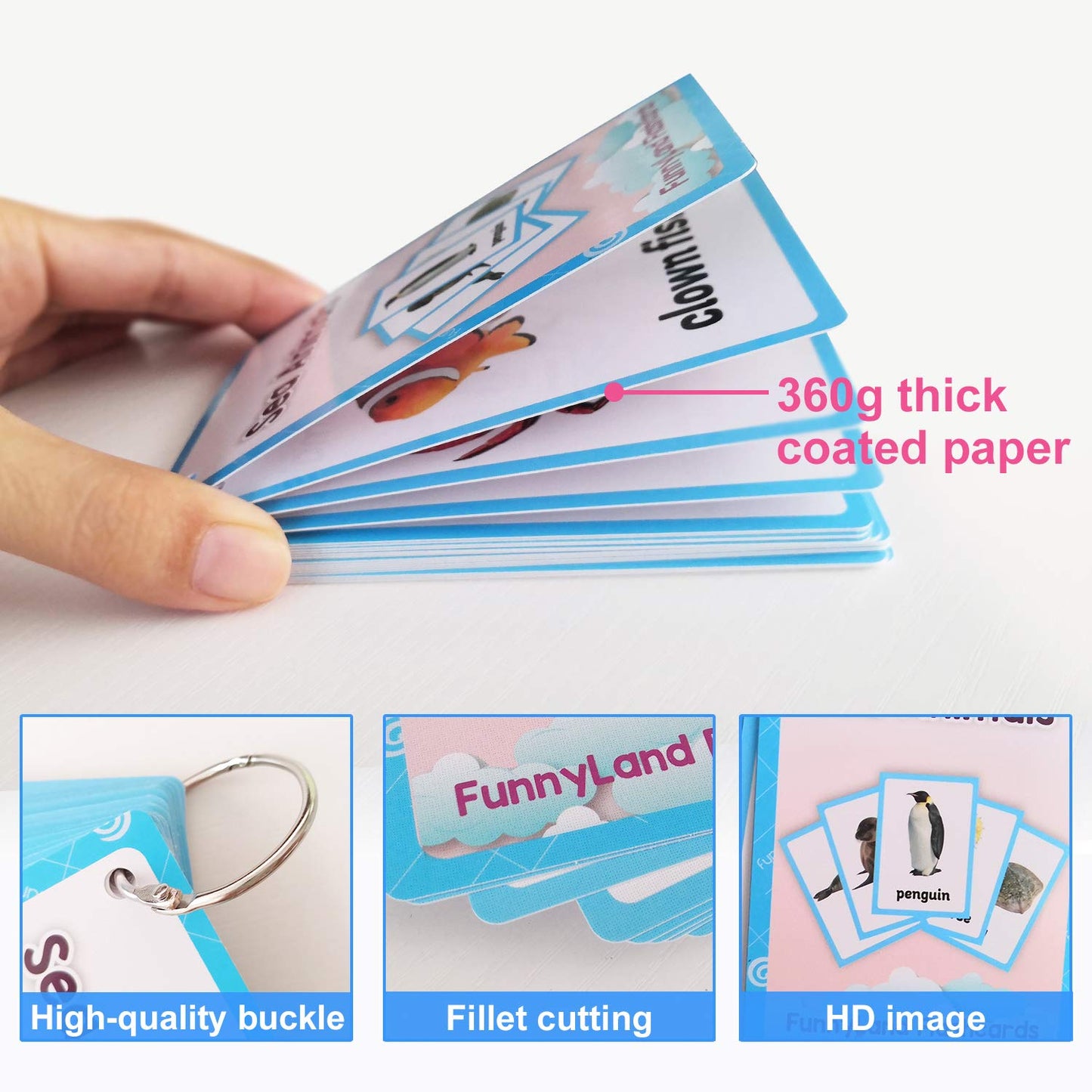 20PCS/Set Sea Animals Kids Gifts English Flash Cards Pocket Card Educational Learning Baby Toys for Children Pre-Kindergarten