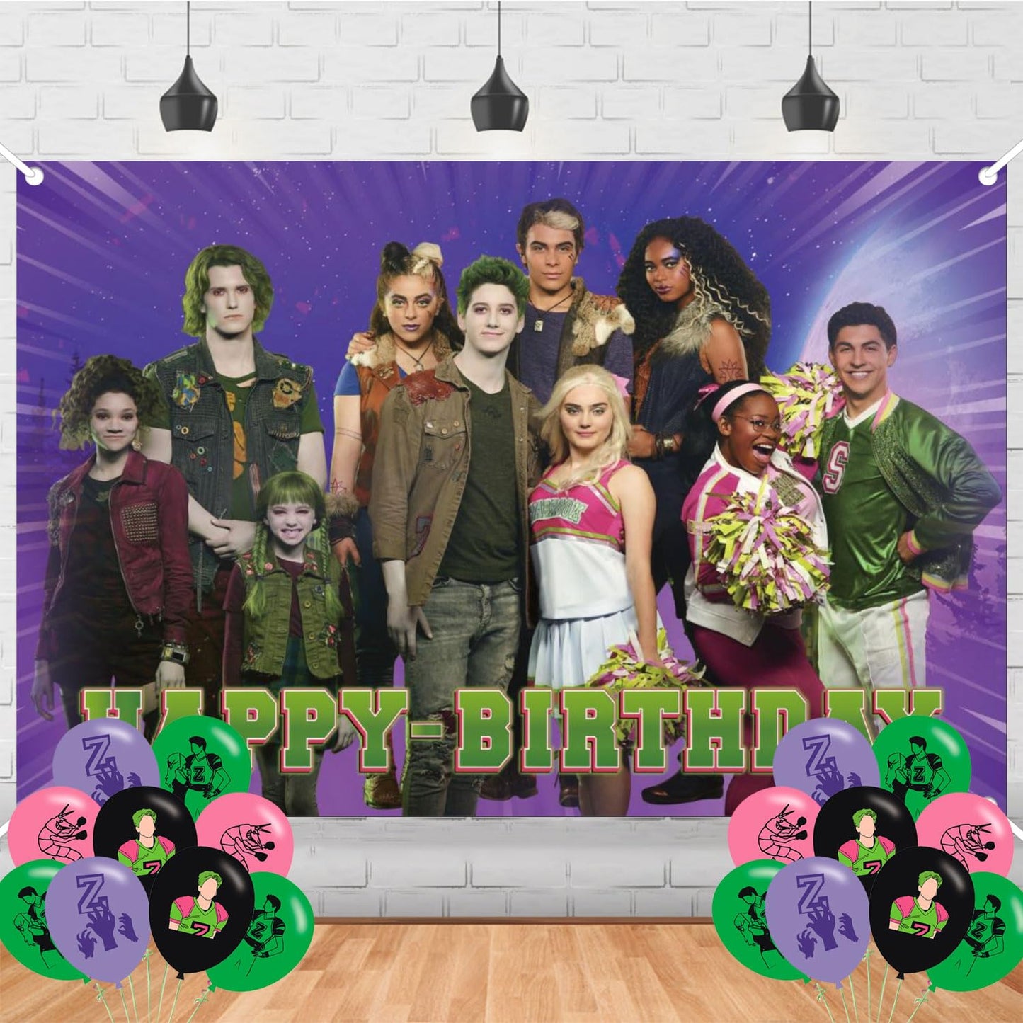 Zombies School Party Banner,Zombies 3 Backdrop 7x5 Zombies 3 Background Cartoon Themed Backdrops for Party Supplies Zombies 3 Background Birthday
