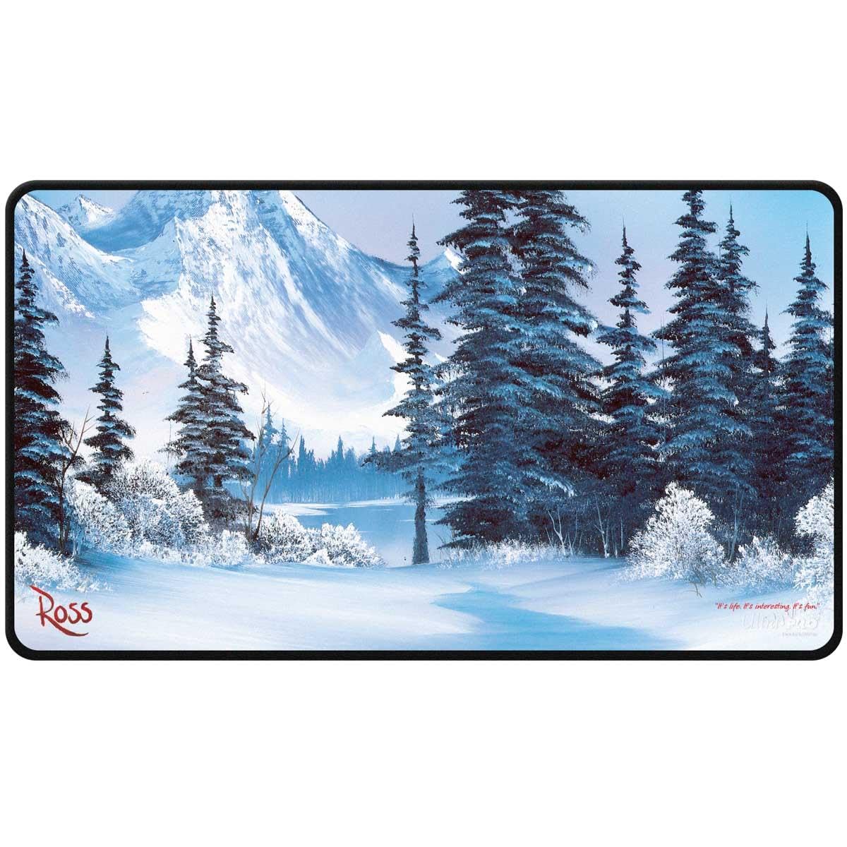 UltraPro Black Stitched Playmat: Bob Ross - Winter Paradise