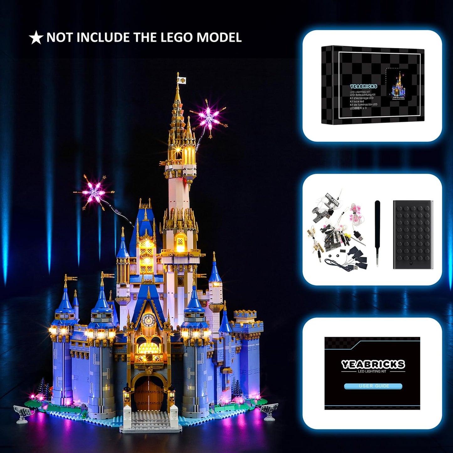 YEABRICKS LED Light for Lego-43222 Disney Castle Building Blocks Model (Lego Set NOT Included)