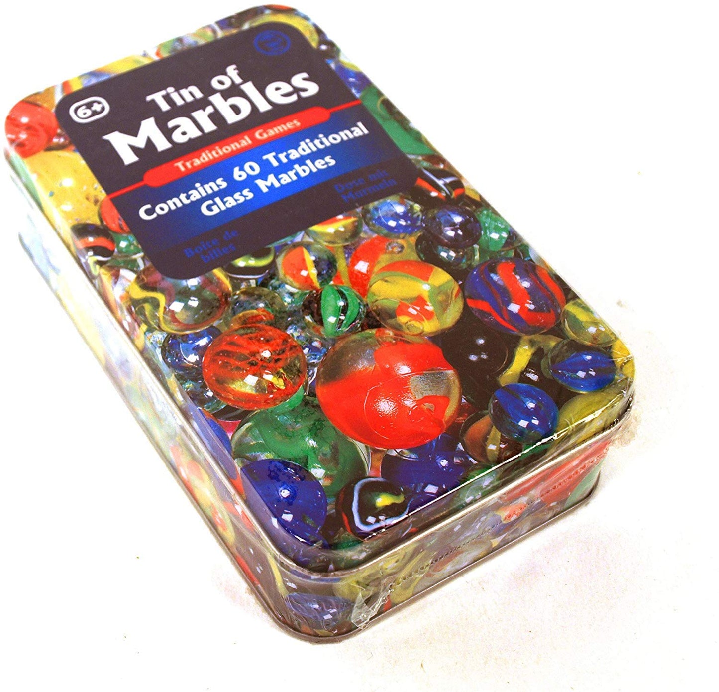 Tobar Marbles - Tin of 60 Mixed Designs Assorted Designs and Colours 15237